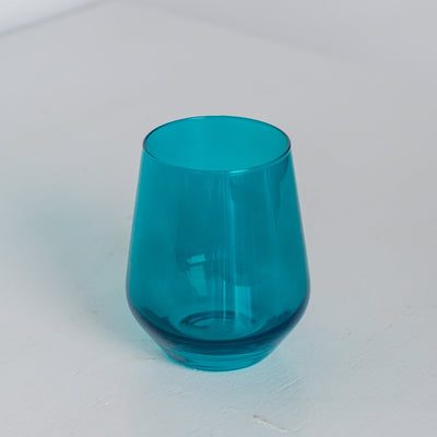 Estelle Colored Wine Stemless - Set of 2 {Teal}