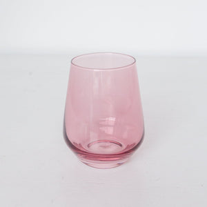Estelle Colored Wine Stemless - Set of 2 {Rose}