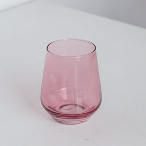 Estelle Colored Wine Stemless - Set of 2 {Rose}