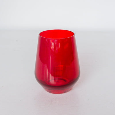 Estelle Colored Wine Stemless - Set of 2 {Red}