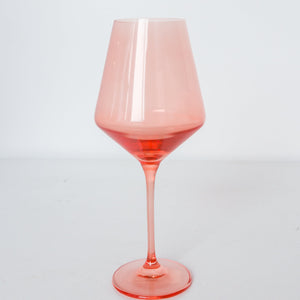 Estelle Colored Wine Stemware - Set of 6- Peach Fuzz {Our Coral Peach Pink}