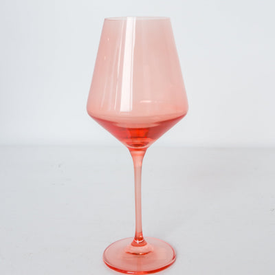 Estelle Colored Wine Stemware - Set of 6- Peach Fuzz {Our Coral Peach Pink}