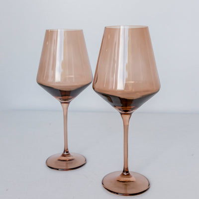 Estelle Colored Wine Stemware - Set of 2 {Mocha Mousse (Our Amber Smoke)}