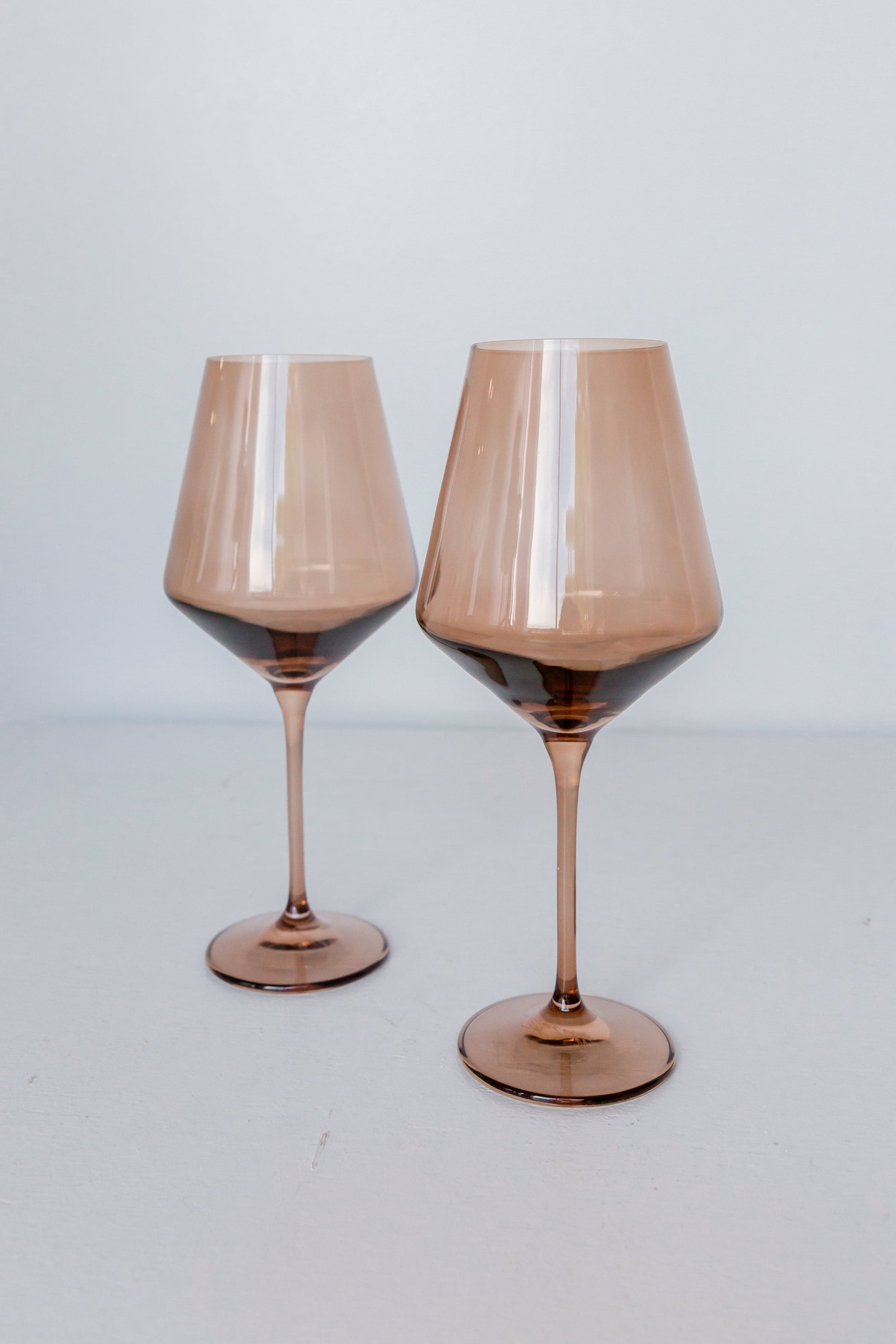Estelle Colored Wine Stemware - Set of 2 {Mocha Mousse (Our Amber Smoke)}