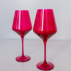 Estelle Colored Wine Stemware - Set of 2 {Viva Magenta (Our Fuchsia)}