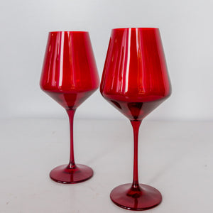 Estelle Colored Wine Stemware - Set of 2 {Red}