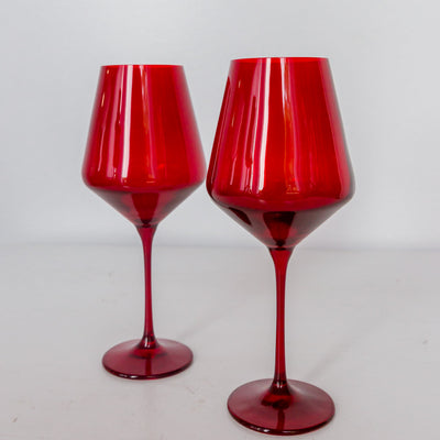 Estelle Colored Wine Stemware - Set of 6 {Red}