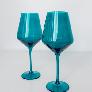 Estelle Colored Wine Stemware - Set of 2 {Teal}