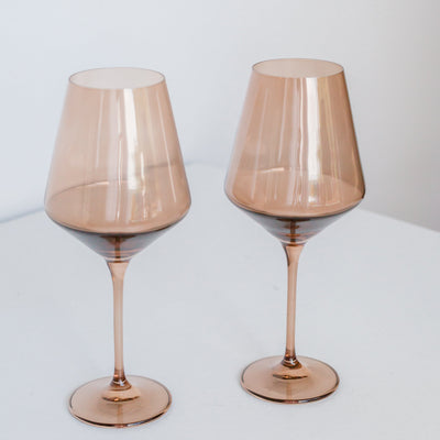 Estelle Colored Wine Stemware - Set of 2 {Mocha Mousse (Our Amber Smoke)}