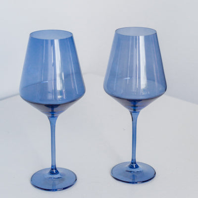 Estelle Colored Wine Stemware - Set of 2 {Cobalt Blue}
