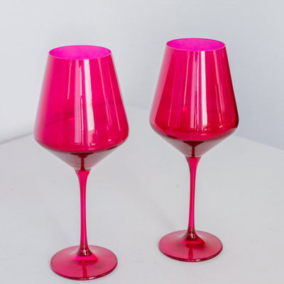 Estelle Colored Wine Stemware - Set of 2 {Viva Magenta (Our Fuchsia)}