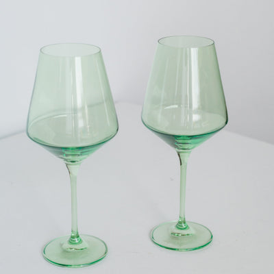 Estelle Colored Wine Stemware - Set of 2 {Mint Green}
