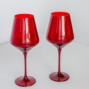Estelle Colored Wine Stemware - Set of 2 {Red}