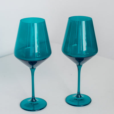 Estelle Colored Wine Stemware - Set of 2 {Teal}