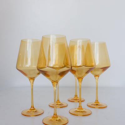 Estelle Colored Wine Stemware - Set of 6 {Yellow}