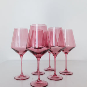 Estelle Colored Wine Stemware - Set of 6 {Rose}
