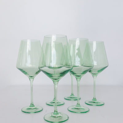 Estelle Colored Wine Stemware - Set of 6 {Mint Green}