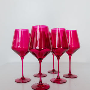 Estelle Colored Wine Stemware - Set of 6 {Viva Magenta (Our Fuchsia)}