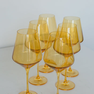 Estelle Colored Wine Stemware - Set of 6 {Yellow}