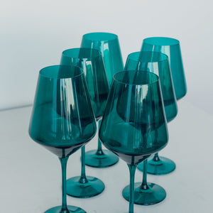 Estelle Colored Wine Stemware - Set of 6 {Emerald Green}