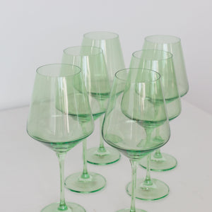 Estelle Colored Wine Stemware - Set of 6 {Mint Green}