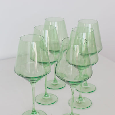 Estelle Colored Wine Stemware - Set of 6 {Mint Green}