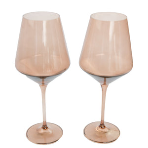 Estelle Colored Wine Stemware - Set of 2 {Mocha Mousse (Our Amber Smoke)}