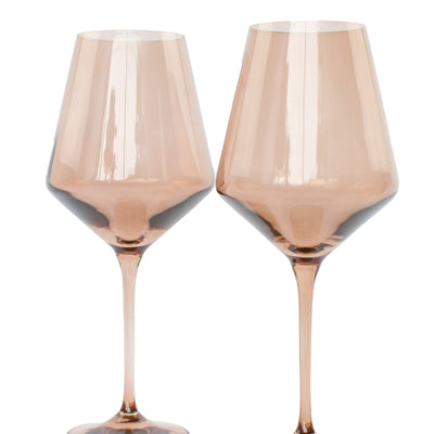 Estelle Colored Wine Stemware - Set of 2 {Mocha Mousse (Our Amber Smoke)}
