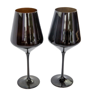 Estelle Colored Wine Stemware - Set of 2 {Black}