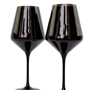 Estelle Colored Wine Stemware - Set of 2 {Black}