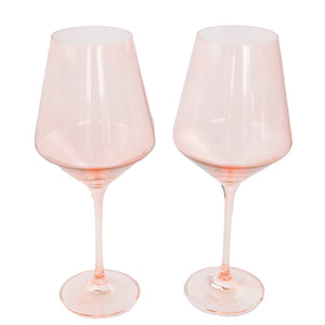 Estelle Colored Wine Stemware - Set of 2 {Blush Pink}
