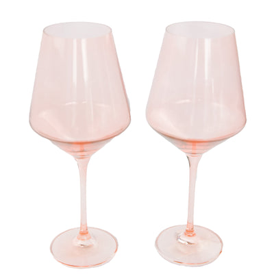 Estelle Colored Wine Stemware - Set of 2 {Blush Pink}