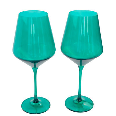 Estelle Colored Wine Stemware - Set of 2 {Emerald Green}
