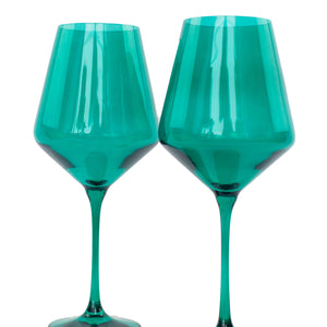 Estelle Colored Wine Stemware - Set of 2 {Emerald Green}