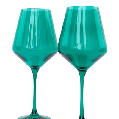Estelle Colored Wine Stemware - Set of 2 {Emerald Green}