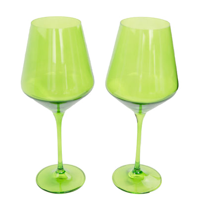 Estelle Colored Wine Stemware - Set of 2 {Forest Green}