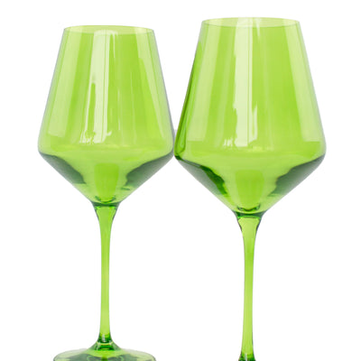 Estelle Colored Wine Stemware - Set of 2 {Forest Green}