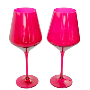 Estelle Colored Wine Stemware - Set of 2 {Viva Magenta (Our Fuchsia)}