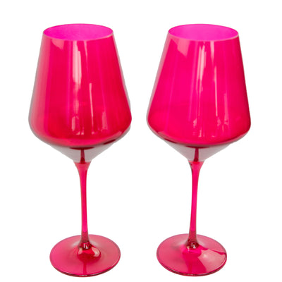 Estelle Colored Wine Stemware - Set of 2 {Viva Magenta (Our Fuchsia)}