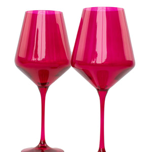 Estelle Colored Wine Stemware - Set of 2 {Viva Magenta (Our Fuchsia)}