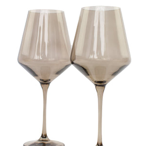 Estelle Colored Wine Stemware - Set of 2 {Gray Smoke}