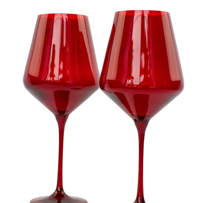 Estelle Colored Wine Stemware - Set of 2 {Red}