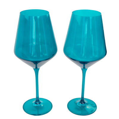 Estelle Colored Wine Stemware - Set of 2 {Teal}