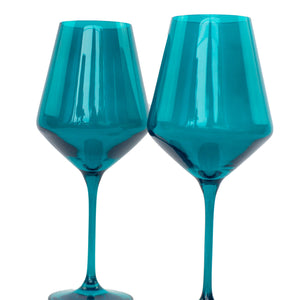 Estelle Colored Wine Stemware - Set of 2 {Teal}