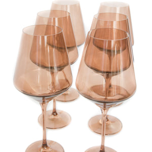 Estelle Colored Wine Stemware - Set of 6 {Mocha Mousse (Our Amber Smoke)}