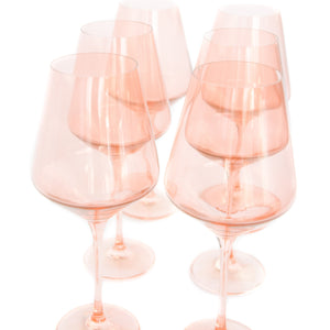Estelle Colored Wine Stemware - Set of 6 {Blush Pink}
