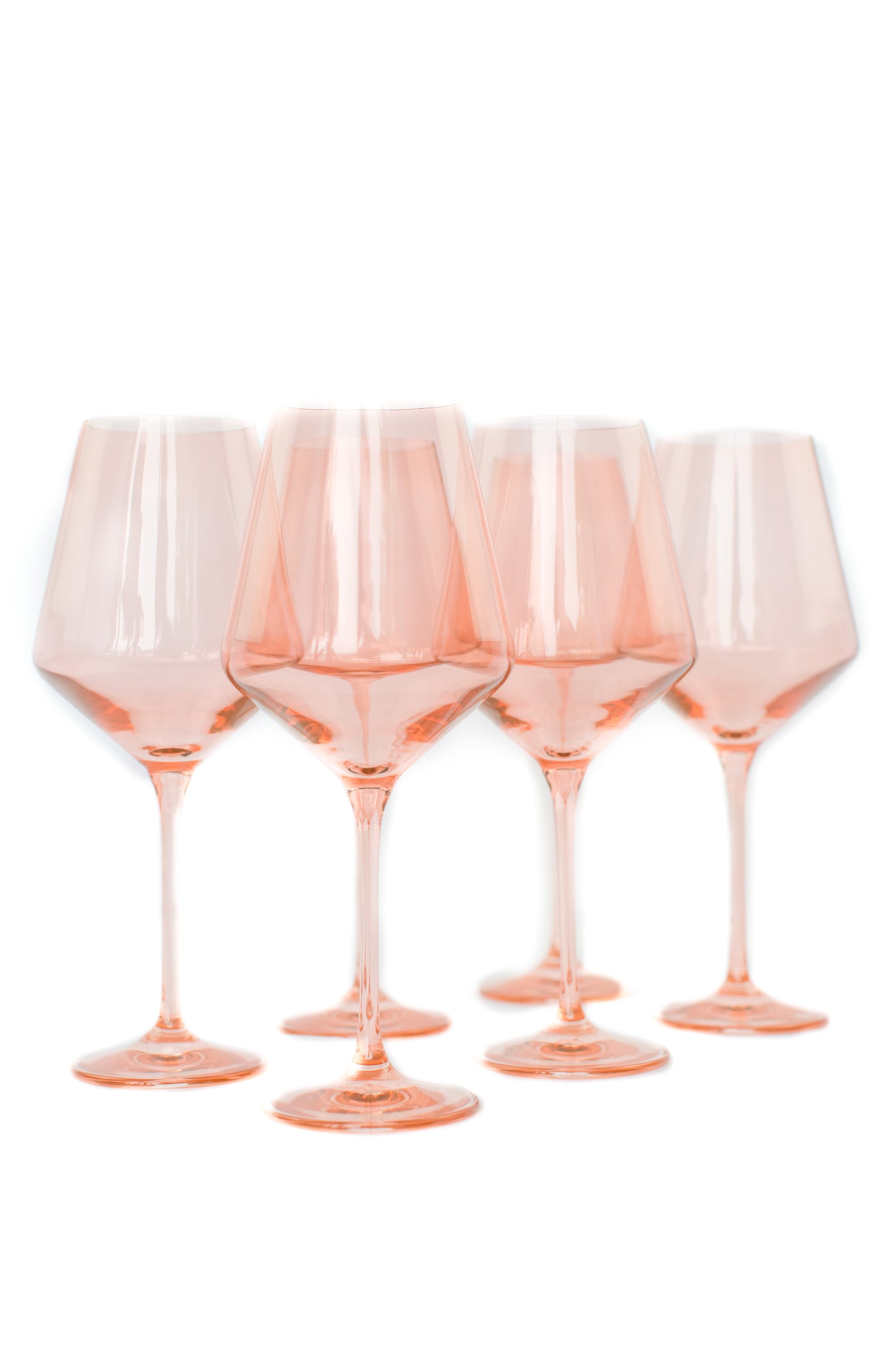 Estelle Colored Wine Stemware - Set of 6 {Blush Pink}