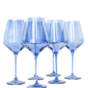Estelle Colored Wine Stemware - Set of 6 {Cobalt Blue}