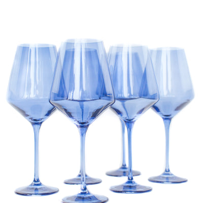 Estelle Colored Wine Stemware - Set of 6 {Cobalt Blue}