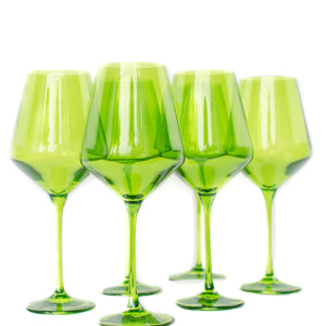 Estelle Colored Wine Stemware - Set of 6 {Forest Green}